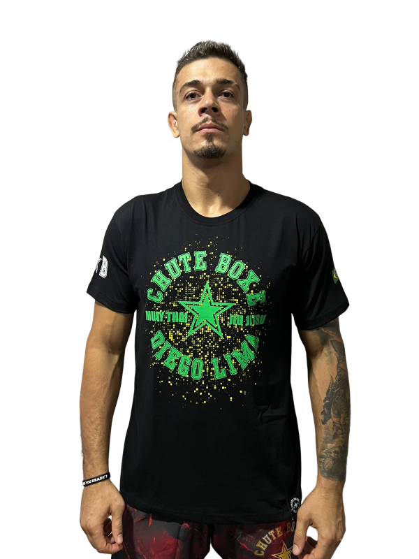 Camiseta Chute Boxe - Preto Verde Neon