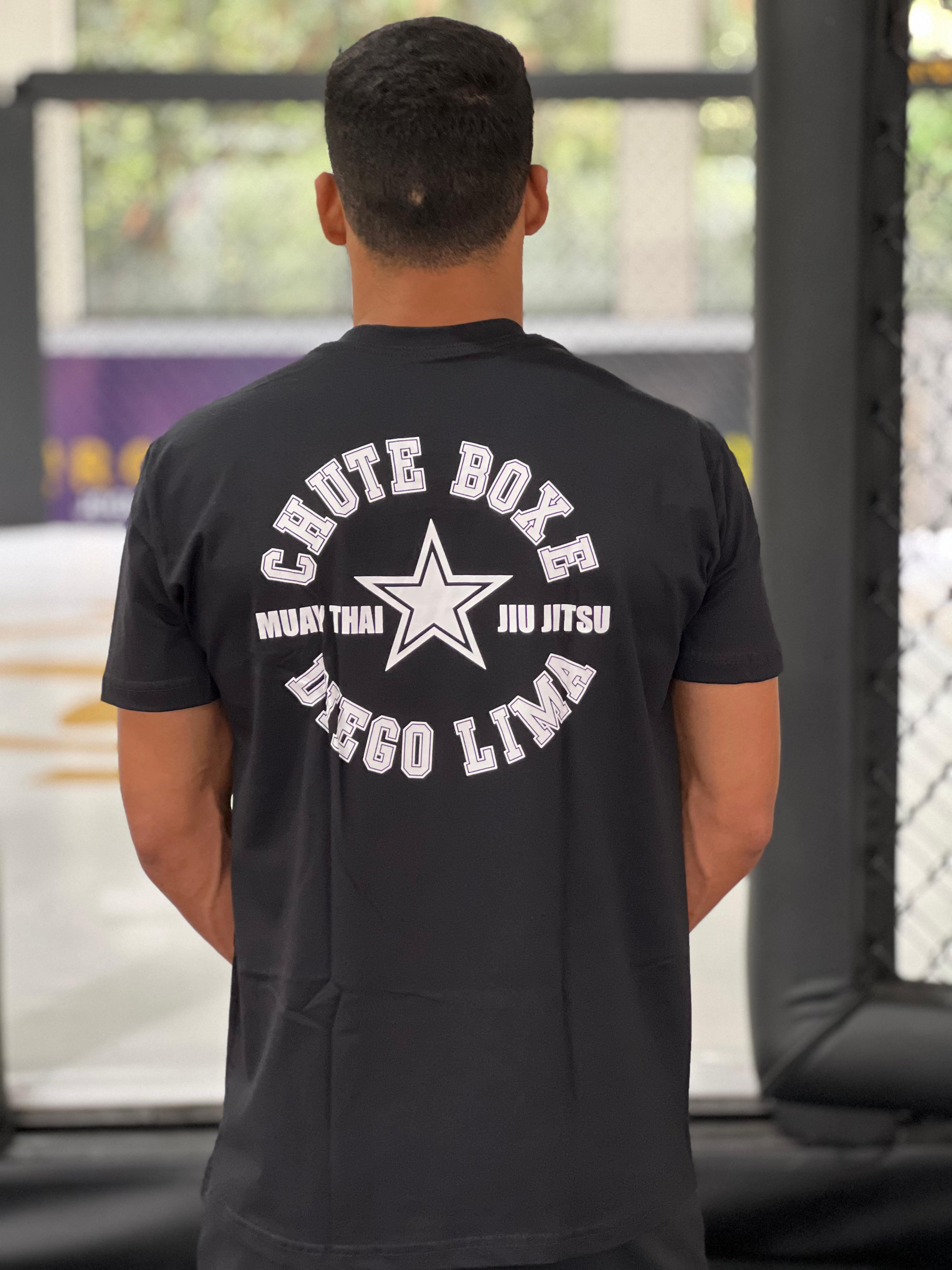 Camiseta Chute Boxe - Preto com Branco Muay Thai Jiu Jitsu