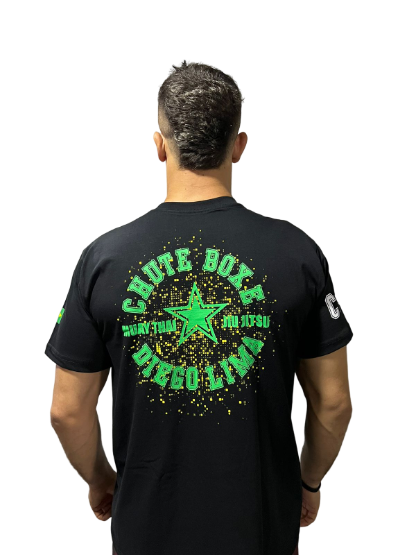 Camiseta Chute Boxe Diego Lima - NOVA Preto Verde Neon