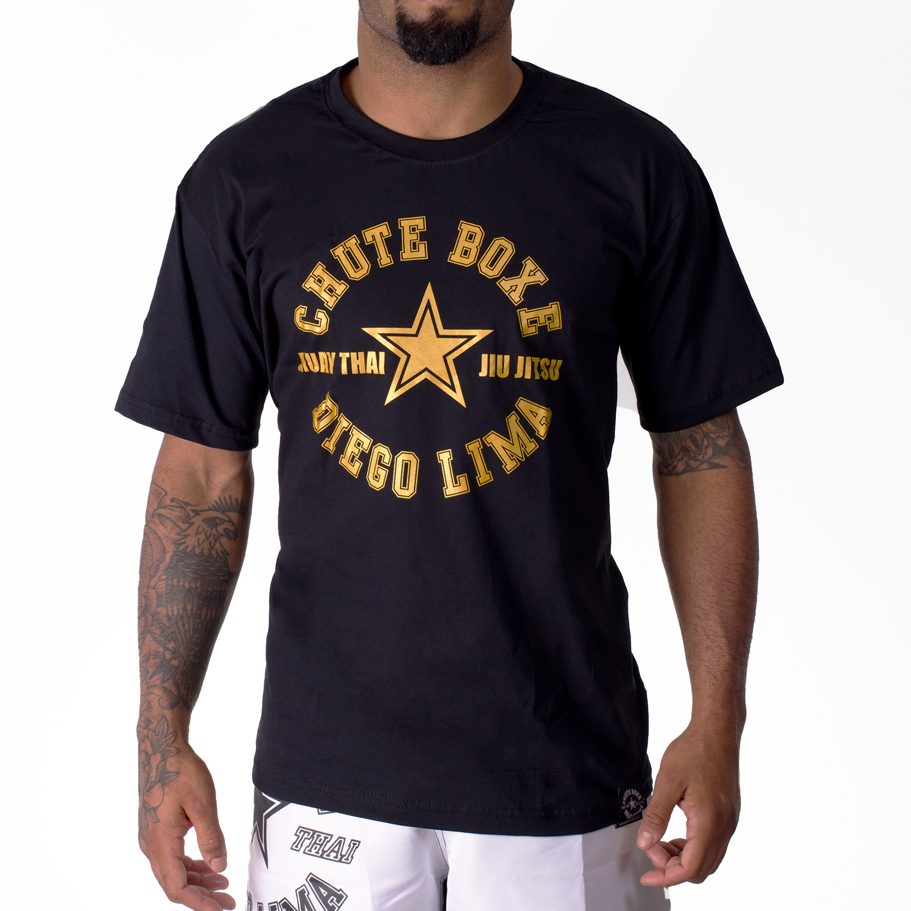 Camiseta Chute Boxe Diego Lima Preta com Dourado