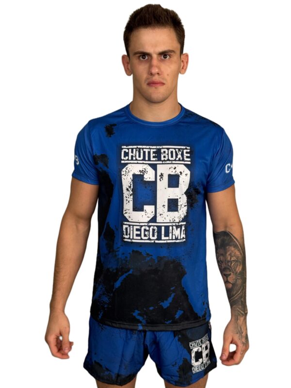 Camiseta Dry Tech - Azul e Preto Manchado