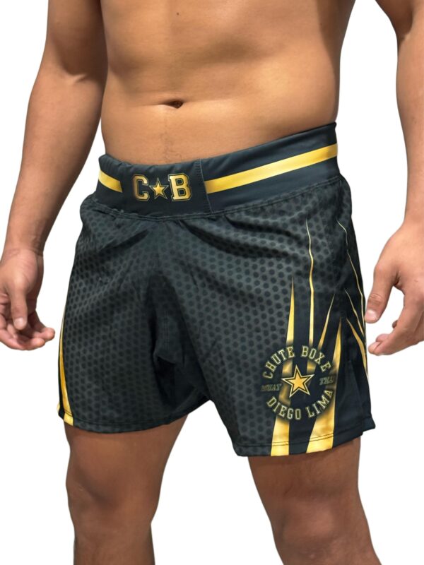 Shorts MMA - Uniforme Preto e Amarelo - Image 4