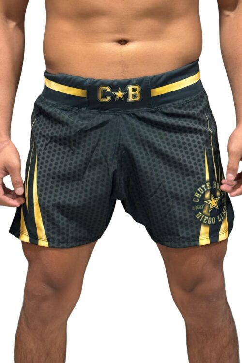 Shorts MMA – Uniforme Preto e Amarelo